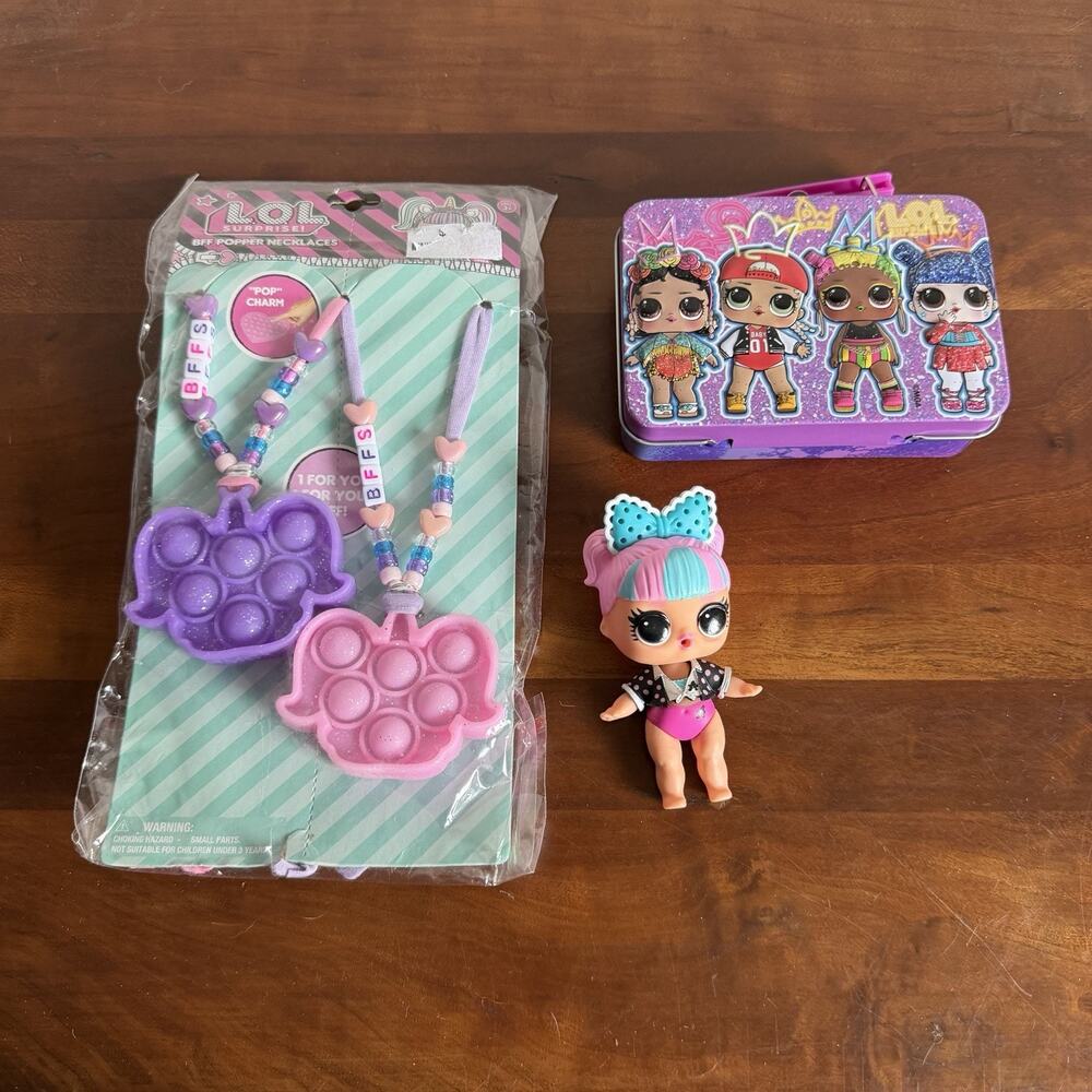 LOL Surprise Lot BFF Popper Necklace Mini Doll Mini Tin Lunchbox Girlhoodcore